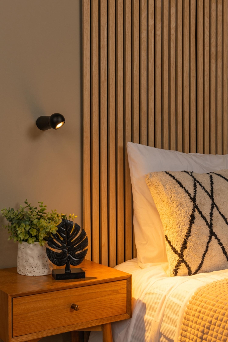 Lucide IPSOS - Nástenné svietidlo vnútorné/vonkajšie - LED - 1x6W 2700K - IP54 - čierne